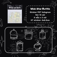 [HOTIS] Sticker chai lọ trong suốt ánh hologram kính vỡ trang trí thiệp, postcard, card idol, điện thoại, bullet journal DIY