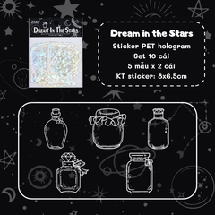 [HOTIS] Sticker chai lọ trong suốt ánh hologram kính vỡ trang trí thiệp, postcard, card idol, điện thoại, bullet journal DIY