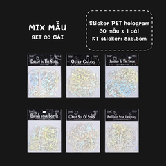 [HOTIS] Sticker chai lọ trong suốt ánh hologram kính vỡ trang trí thiệp, postcard, card idol, điện thoại, bullet journal DIY