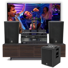 Dàn karaoke MK01 (Loa MK SQ-10, sub Sq-112A, đẩy T2.6, vang Lux V6, micro Lux M6, quản lý nguồn Lux P6)