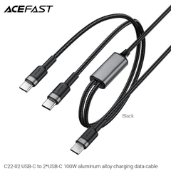 Cáp sạc nhanh 2 đầu và truyền dữ liệu ACEFAST C22-02 C to C 100W