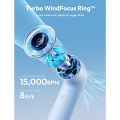 AECOOLY Aero – Quạt Cầm Tay Pin 2000mAh, Thời Gian Dùng 15h, 4 Chế Độ Gió, Hiển Thị LED, Tốc Độ 15000RPM