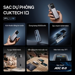 Pin dự phòng Cuktech No.10 Plus Power Bank 15.000mAh 150W PD3.0/PPS5A/QC/Mi Turbro 120W – PB150P