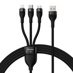 Cáp Sạc 3 Đầu Công Suất Cao Baseus Flash Series Ⅱ One-for-three Fast Charging Data Cable (USB to M+L+C 66W)