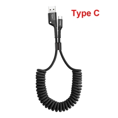 Cáp sạc dây xoắn đàn hồi Baseus Fish Eye Spring Data dùng cho Smartphone IP Type C (2A, 1M, Spring Fast Charging Data)