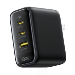 Bộ sạc nhanh Baseus EnerFill FE22 3 cổng 2 USB-C + 1 USB-A, chân gập US, thiết kế gọn gàng