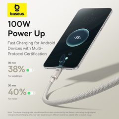 Cáp sạc USB to Type C Baseus Titanium Alloy Fast Charging Cable USB to Type-C 100W Galaxy Titanium Gold