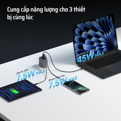 Củ Sạc Nhanh CUKTECH GaN 65W – Bộ Sạc USB-C Công Suất Cao 2 USB-A + 1 USB-C, Hỗ Trợ PD Cho Xiaomi 14, iPhone 15/14 Pro Max, MacBook & Laptop
