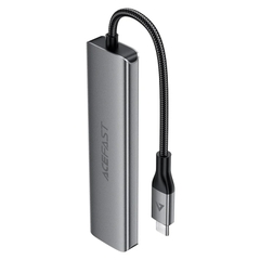 Bộ Hub USB-C 6 trong 1 ACEFAST J18 – Xuất hình 4K 60Hz, Sạc nhanh PD 90W, Dock mở rộng kèm khe thẻ SD/TF