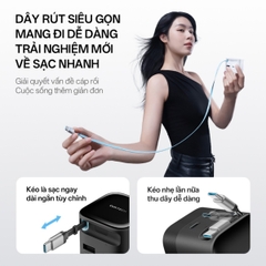 Cuktech có củ sạc nhanh Cuktech 67W GaN Charger (cáp Built-in USB-C) – AD653W thiết kế nhỏ gọn, có cáp rút tích hợp