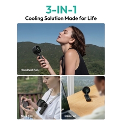 AECOOLY Halo 02 – Quạt Pin 3600mAh, Cầm Tay Gọn Nhẹ, 16.5h, 5 Tốc Độ Gió, 7000rpm, 2 Kênh Gió