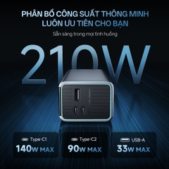 Pin dự phòng Cuktech 20.000mAh No.15 Power Bank Ultra 210W PD3.1/PPS2.0/Mi Turbro120W – PB200U