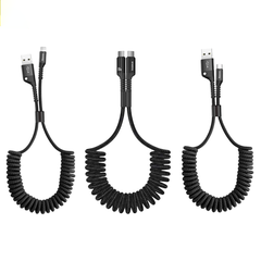 Cáp sạc dây xoắn đàn hồi Baseus Fish Eye Spring Data dùng cho Smartphone IP Type C (2A, 1M, Spring Fast Charging Data)