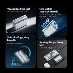 Pin dự phòng Cuktech 10.000mAh Power Bank 30W PD3.0/PPS/QC3.0 – PB100S