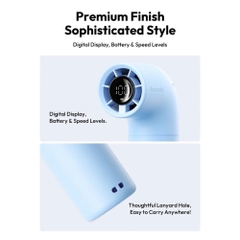 AECOOLY Aero – Quạt Cầm Tay Pin 2000mAh, Thời Gian Dùng 15h, 4 Chế Độ Gió, Hiển Thị LED, Tốc Độ 15000RPM