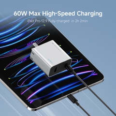 Cáp sạc C to C 60W CukTech CTC315P sạc nhanh, bền bỉ và an toàn vượt trội