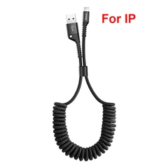 Cáp sạc dây xoắn đàn hồi Baseus Fish Eye Spring Data dùng cho Smartphone IP Type C (2A, 1M, Spring Fast Charging Data)