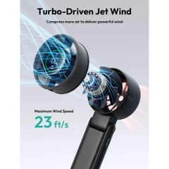 AECOOLY Halo 02 – Quạt Pin 3600mAh, Cầm Tay Gọn Nhẹ, 16.5h, 5 Tốc Độ Gió, 7000rpm, 2 Kênh Gió