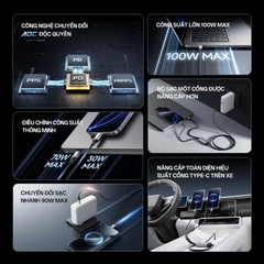 Cáp Cuktech No.10 2in1 100W chuyển đổi giao thức sạc ADC – C2C515