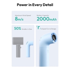 AECOOLY Aero – Quạt Cầm Tay Pin 2000mAh, Thời Gian Dùng 15h, 4 Chế Độ Gió, Hiển Thị LED, Tốc Độ 15000RPM