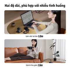 Cáp dù Cuktech C to C 6A 240W hít từ tính PD3.1/Mi Turbro – CMC610/615