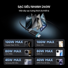 Cáp Cuktech từ tính Type-C to C 6A 240W 1.5m CMC615