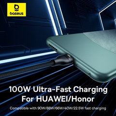 Cáp Sạc Nhanh Baseus 100w USB C cho IP 15/15 Plus/15 Pro/15 Pro Max tương thích Huawei, Samsung, OnePlus, Honor