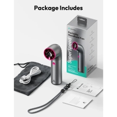 Quạt Cầm Tay AECOOLY Aero Ultra (4500mAh, 15.7H, 7 Speed Settings, LED Digital Display, 19000RPM)