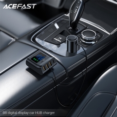 Sạc Ô Tô Kim Loại ACEFAST B6 63W (USB-A + USB-C) Kèm Màn Hình Hiển Thị Số