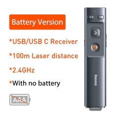 Bút Laser trình chiếu Baseus Orange Dot Wireless Presenter cho Laptop/ Macbook (100m. 2.4Ghz USB/Type C Receiver, Wirele