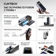 Pin dự phòng CukTech 10 Dual-Fusion 67W GaN Charger & 90W 9000mah Power Bank – BA652U
