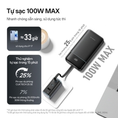 Pin Sạc Dự Phòng CUKTECH 25 SE 25000mAh 120W, Cáp Type-C Tích Hợp, Màn Hình Hiển Thị, Sạc Nhanh - LPB252N