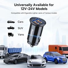 Bộ tẩu sạc nhanh đa năng dùng cho xe hơi Baseus Circular Plastic PPS Car Charger (30W, PD/ QC 3.0/ SCP/ AFC, Quick Charger )
