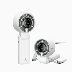 AECOOLY Halo 02 – Quạt Pin 3600mAh, Cầm Tay Gọn Nhẹ, 16.5h, 5 Tốc Độ Gió, 7000rpm, 2 Kênh Gió