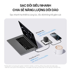 Cuktech có củ sạc nhanh Cuktech 67W GaN Charger (cáp Built-in USB-C) – AD653W thiết kế nhỏ gọn, có cáp rút tích hợp