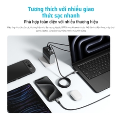 Cáp dù Cuktech C to C 6A 240W hít từ tính PD3.1/Mi Turbro – CMC610/615