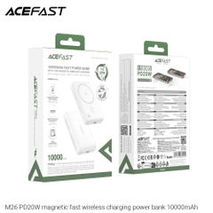 Pin sạc dự phòng ACEFAST M26 - Công suất 20W, 10000mAh, sạc không dây từ tính.