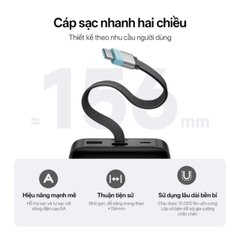 Pin Sạc Dự Phòng CUKTECH 25 SE 25000mAh 120W, Cáp Type-C Tích Hợp, Màn Hình Hiển Thị, Sạc Nhanh - LPB252N