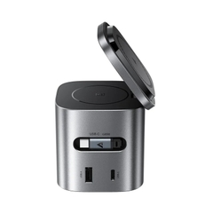 Trạm sạc nhanh để bàn ACEFAST Z9 GaN 80W 6 trong 1 đa năng, tích hợp cáp USB-C, củ sạc adapter chân EU