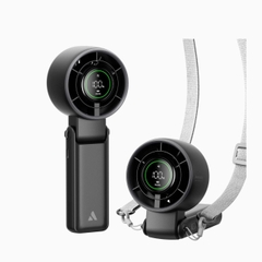 AECOOLY Halo 02 – Quạt Pin 3600mAh, Cầm Tay Gọn Nhẹ, 16.5h, 5 Tốc Độ Gió, 7000rpm, 2 Kênh Gió