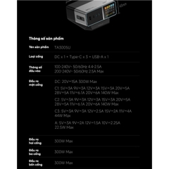 Trạm sạc CUKTECH 30 Ultra 300W GaN Desktop Charger – TA3005U