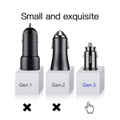 Bộ tẩu sạc đa năng dùng cho xe hơi Baseus Grain Mini (5V, 3.1A Fast Charge, 2 cổng USB Car Charger)