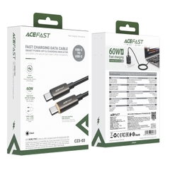 Cáp Sạc Thông Minh ACEFAST C23-03 1.2m – Tự động ngắt nguồn, sạc nhanh 3A/60W, USB-C to USB-C, dây bện siêu bền