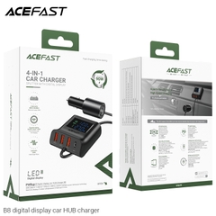 Sạc Ô Tô Kim Loại ACEFAST B6 63W (USB-A + USB-C) Kèm Màn Hình Hiển Thị Số