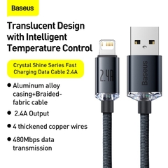 Cáp sạc nhanh, truyền dữ liệu tốc độ cao siêu bền Baseus Crystal Shine Series Fast Charging Data Cable 2.4A ( For IP )
