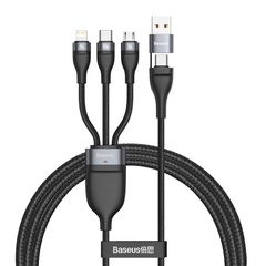 Cáp Sạc Nhanh Đa Năng 2 to 3 Baseus Flash Series Ⅱ 100W ( USB + Type C to Type C + Lightning + Micro USB, 1.2m Fast Charge Cable)