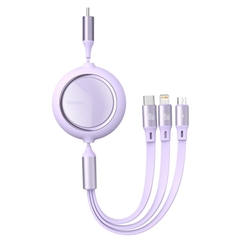 Cáp sạc dây rút 3 đầu 100W Bright Mirror Series II One-for-three Retractable Data Cable Type-C to M+L+C (1.1m, 100W)