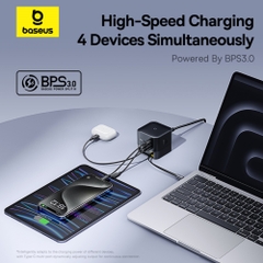 Bộ Sạc Nhanh Để Bàn Super GaN Desktop Charger 100W Kèm Cáp Rút (3C+U) 100W