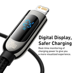 Cáp sạc nhanh tích hợp màn hình LED Baseus Display Fast Charging Data Cable Type-C to IP 20W