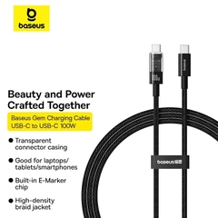 Cáp Sạc Nhanh Baseus Gem C to C 100W (Fast-Charging Data Cable)